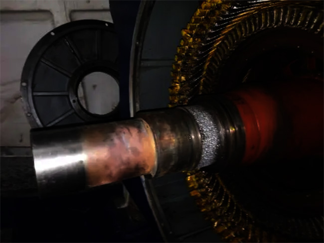 圖為西瑪電機客戶提供的電機軸磨損的照片